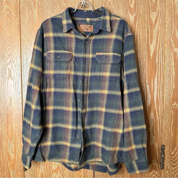 Orvis Men's Big Bear Heavyweight Double Brushed Plaid Flannel Button Down Shirt - Picture 1 of 12
